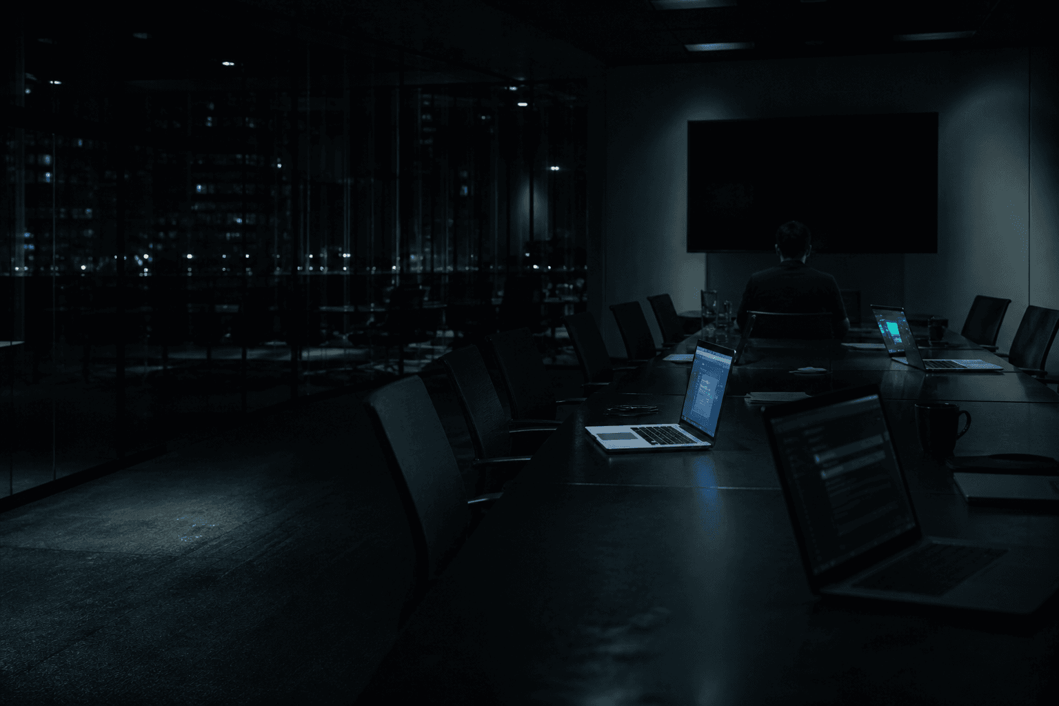An empty office after the AI town hall — the tools are there, the people aren't using them